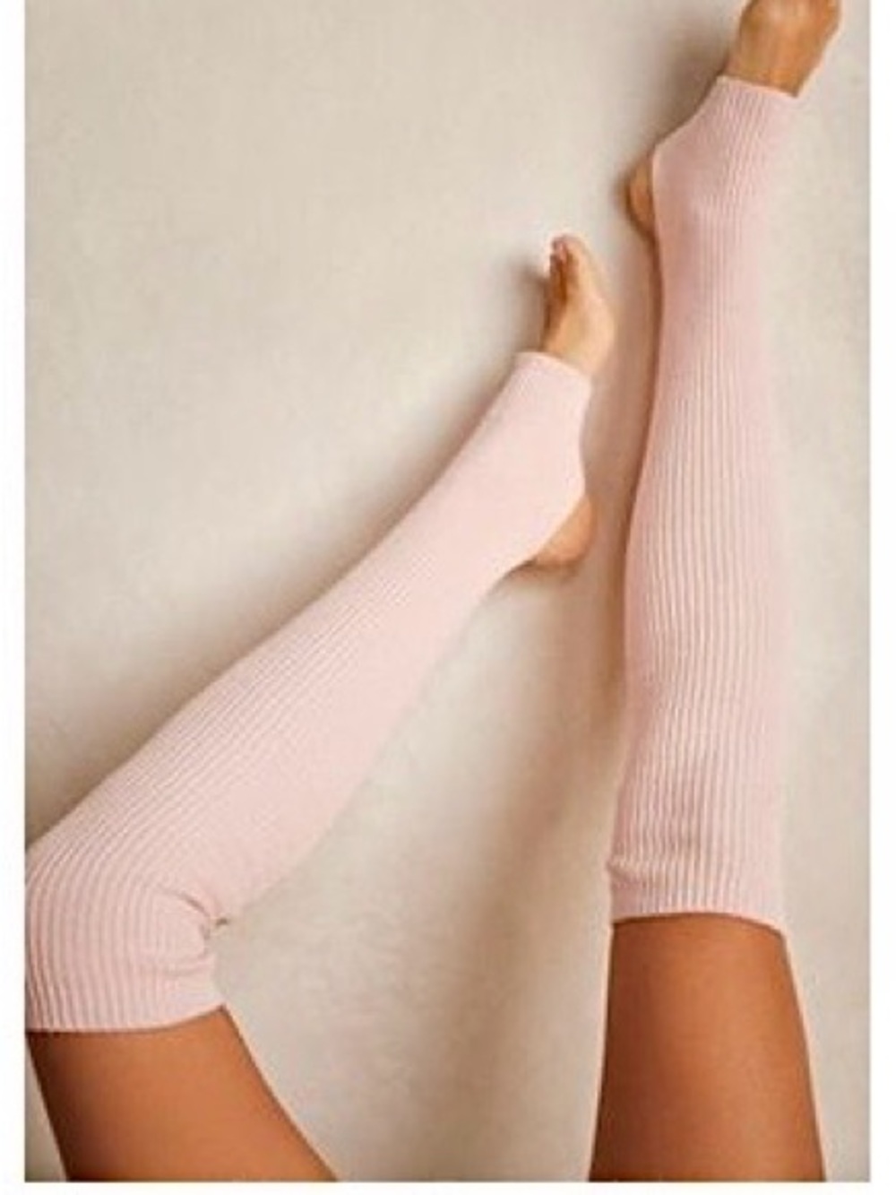 Free People Light Pink Ribbed Leg Warmers